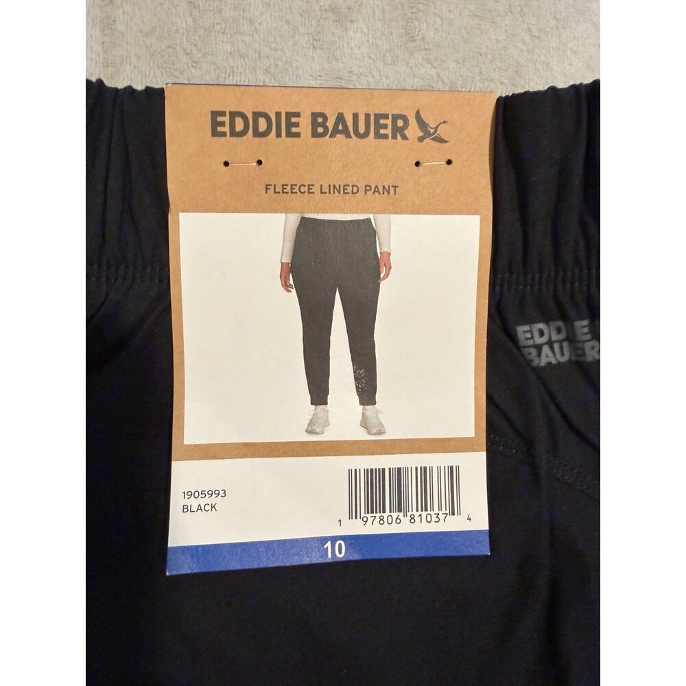 Eddie Bauer Women's Rainier Fleece Lined Jogger Pant Size 10 -Black-Brand New - Picture 4 of 4